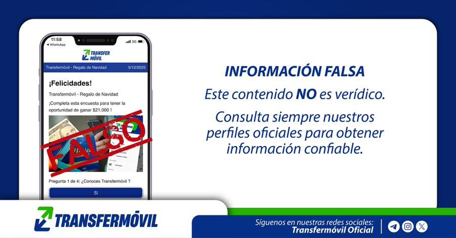 Imagen relacionada con la noticia:Transfermóvil desmonta nueva campaña de desinformación mediática