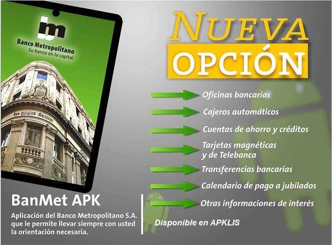 Imagen relacionada con la noticia :Disponible Apk Banmet del Banco Metropolitano