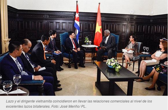 Imagen relacionada con la noticia :Vietnam apoya mayor flujo empresarial hacia Cuba