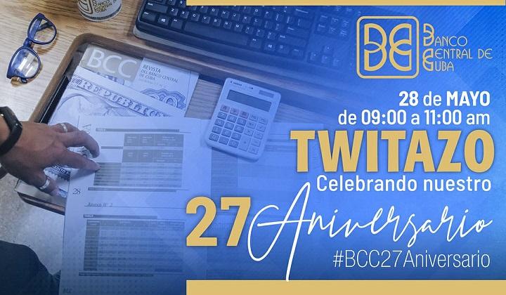 Imagen relacionada con la noticia :Twitazo por el 27 aniversario del Banco Central de Cuba