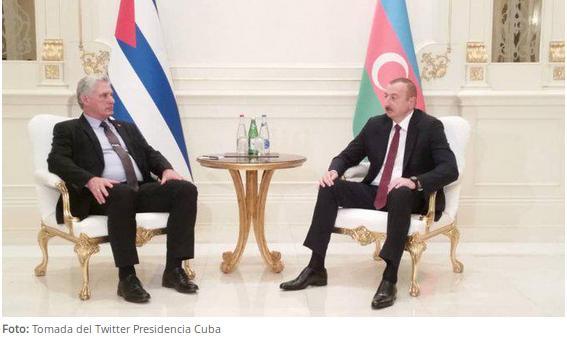 Imagen relacionada con la noticia :Sostienen encuentro bilateral presidentes de Cuba y Azerbaiyán