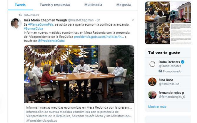 Imagen relacionada con la noticia :Usuarios de Twitter en Cuba respaldan nuevas medidas del gobierno
