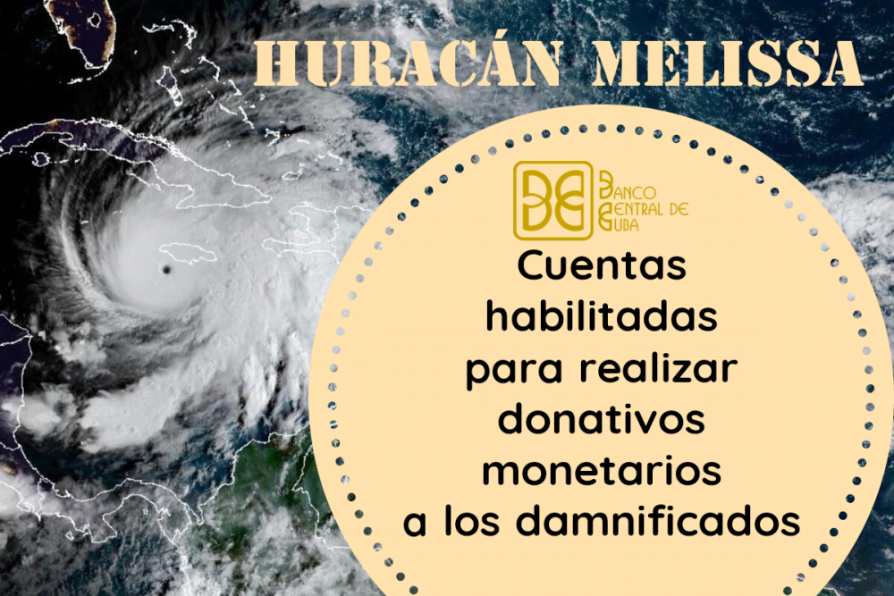 Imagen relacionada con la noticia :Cuentas habilitadas para realizar donativos monetarios a damnificados por el huracán Melissa