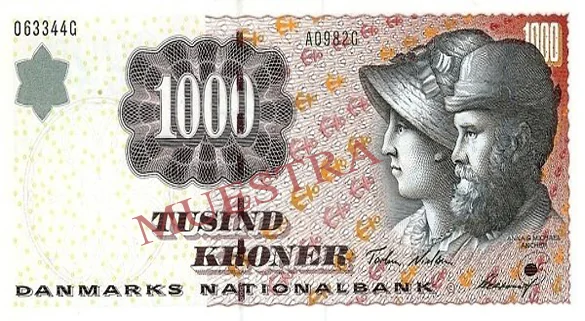 1000 DKK - Anverso