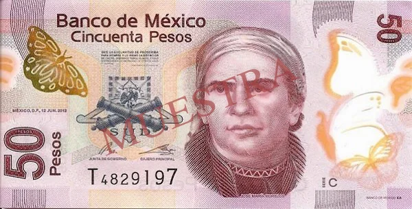 50 MXN - Anverso